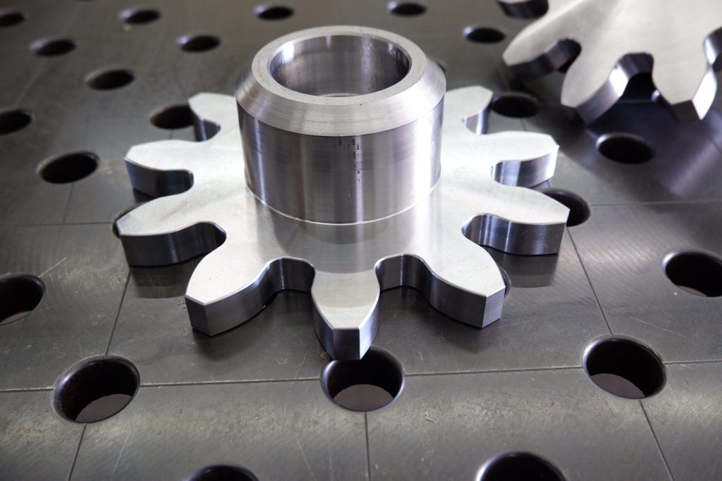 Custom CNC machined sprocket gear — precision metal fabrication by CG Fabrication in Liberty, KY. We back up our workmanship
