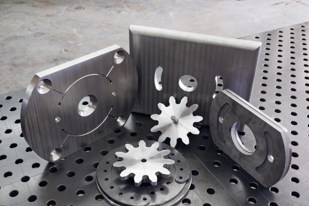 Newly fabricated parts. Custom machining by CGF in Windsor KY.