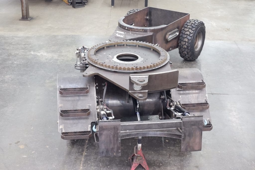Beginning stages of prototype assemble of the new FlexGvator. Our Services include custom fabrication
