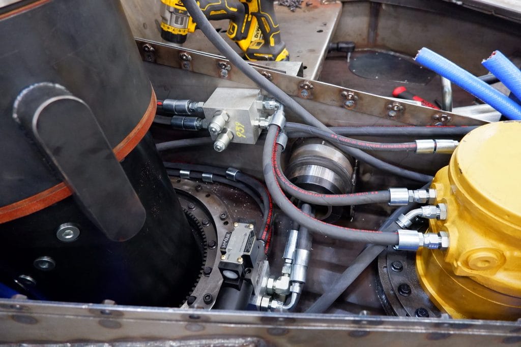 Hydraulic hoses and fitting done professionally.